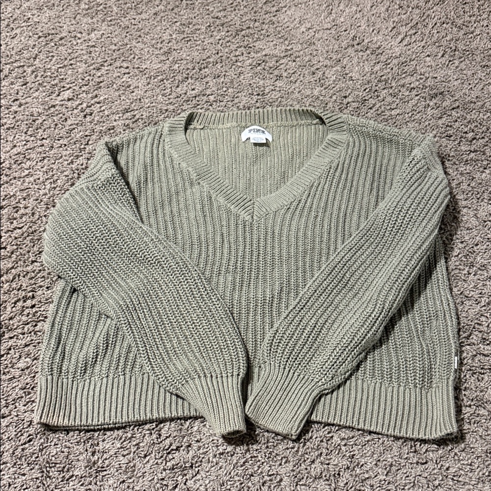 PINK Victoria's Secret V-Neck Sweater in Sage Green